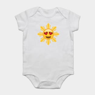 Filipino Sun Heart Eyes Emoji Baby Bodysuit